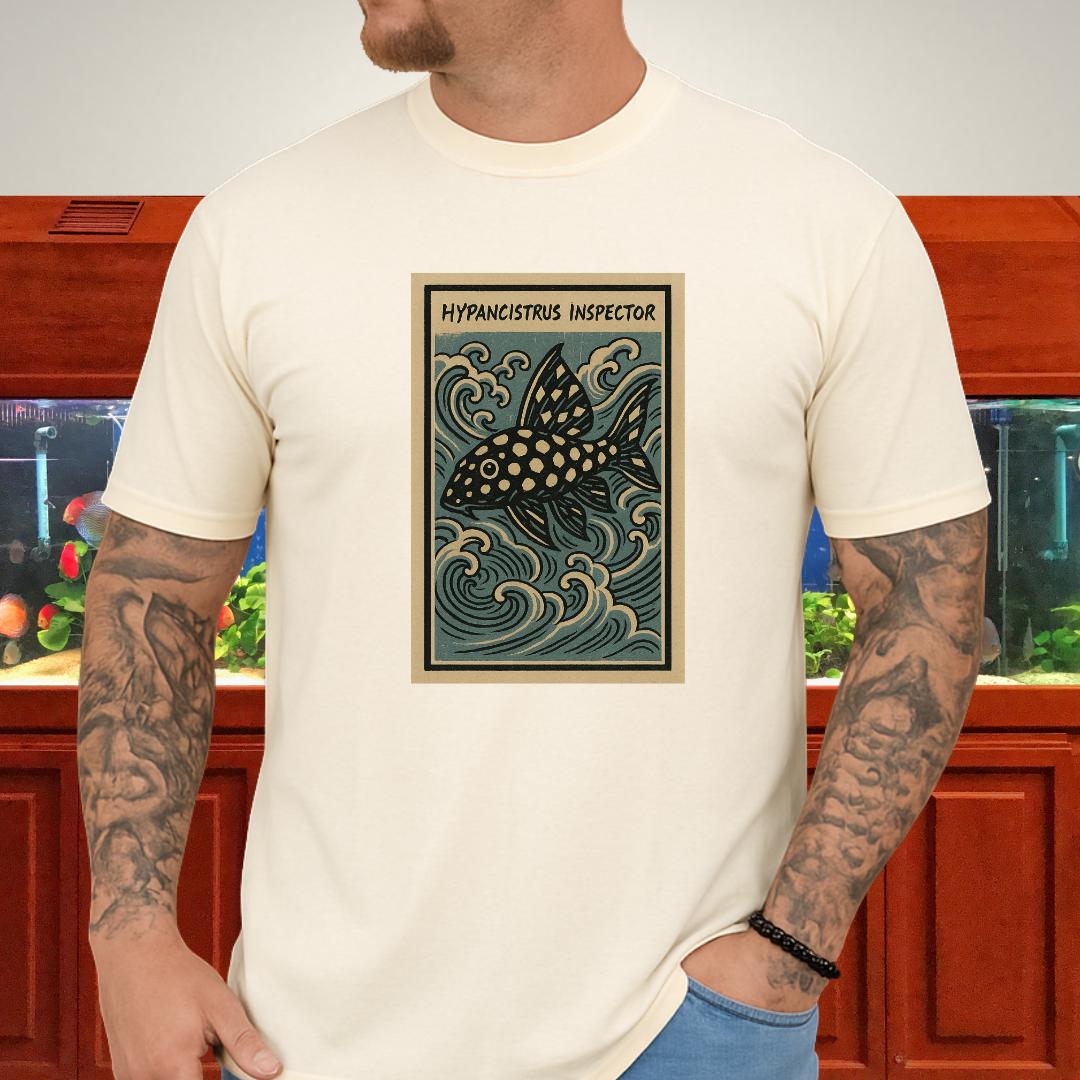 Snowball Pleco Tee – Ukiyo-e Woodblock Aquarium Art-T-Shirt-Fish & Friends Tees