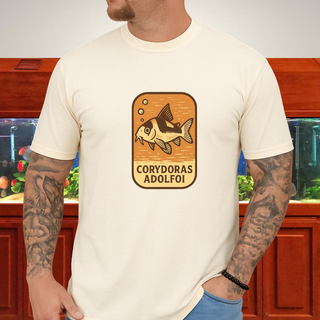 Retro Hover Tee – Corydoras Adolfoi Woodcut Style-T-Shirt-Fish & Friends Tees