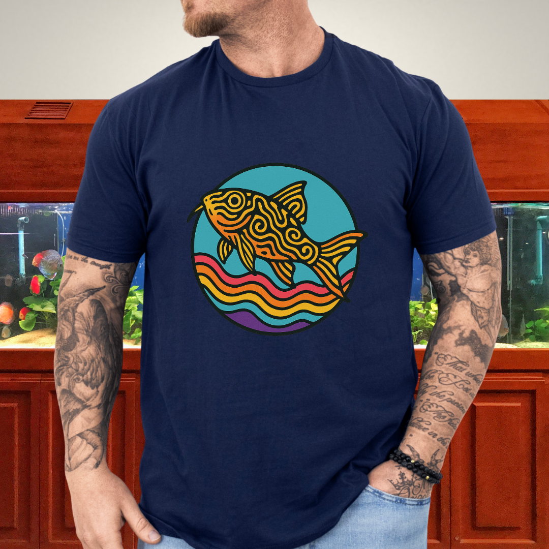 Psychedelic Cory Tee – Rainbow Swirl Trilineatus Design