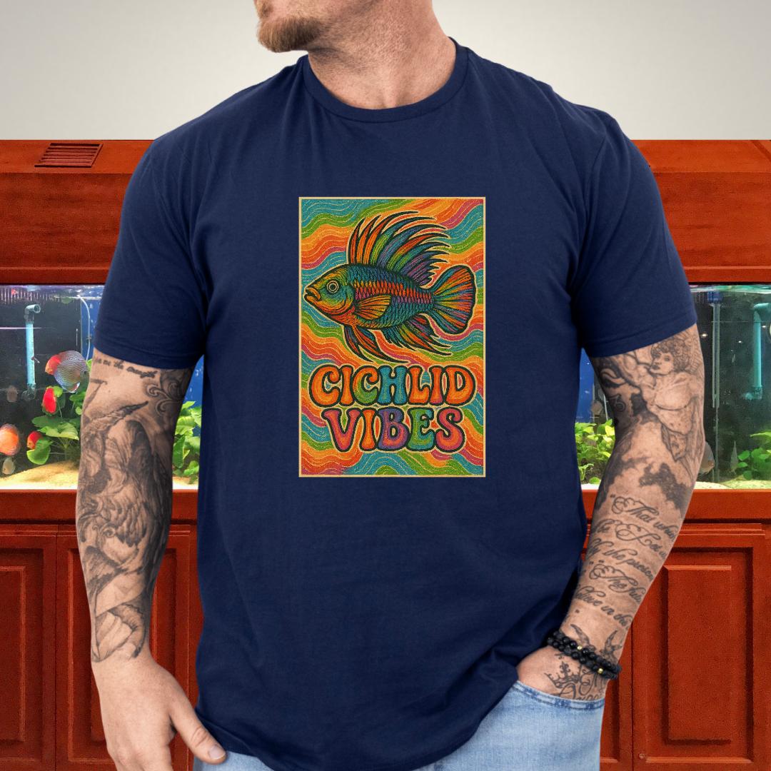 Cichlid Vibes Tee – Groovy Rainbow Apistogramma Design-T-Shirt-Fish & Friends Tees