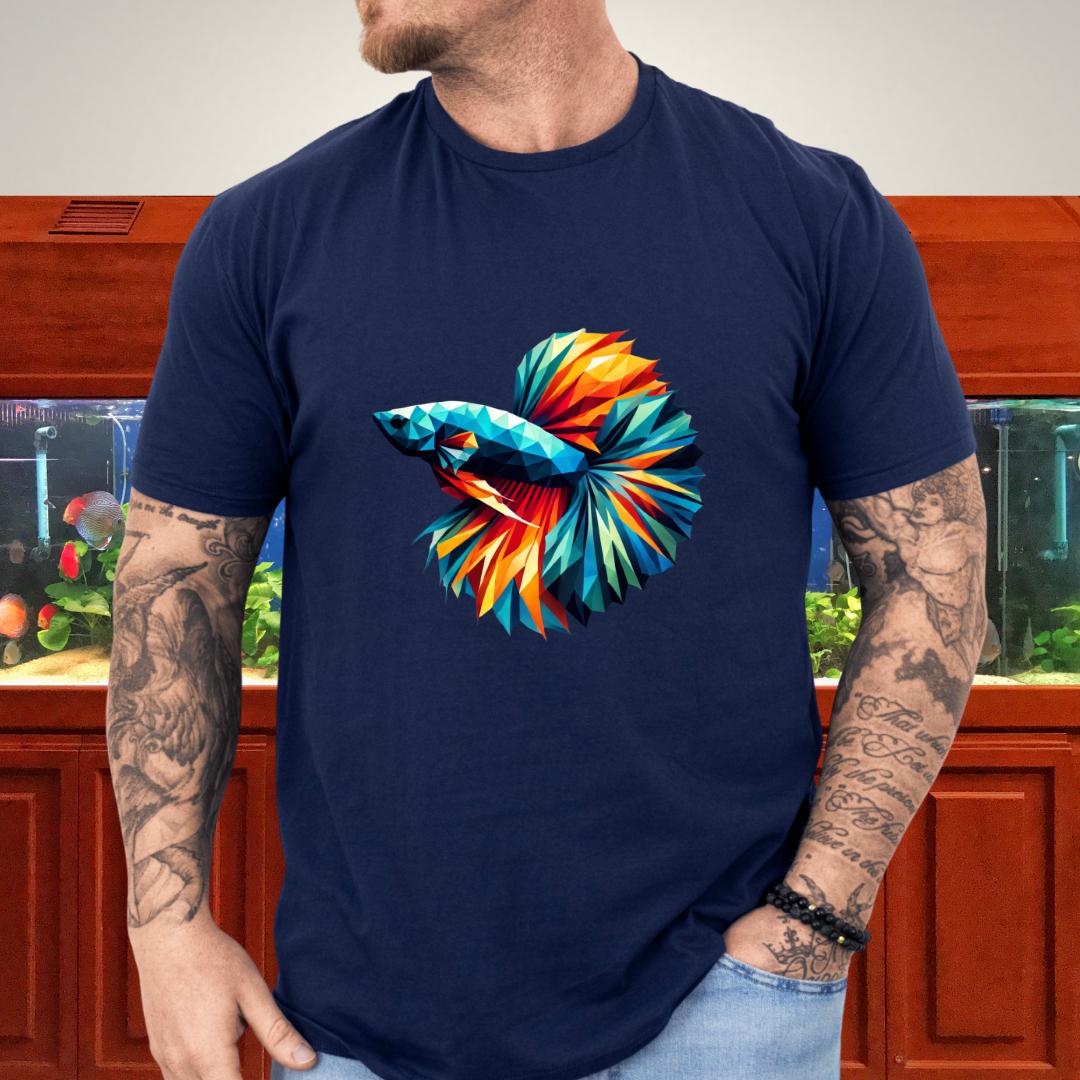 Geometric Betta Fish T-Shirt – Polygon Art Aquarium Style-T-Shirt-Fish & Friends Tees