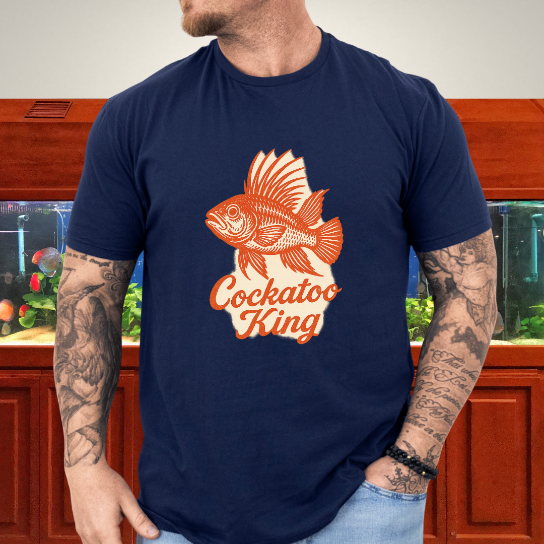 Cockatoo King Tee – Retro Apistogramma Letterpress Design
