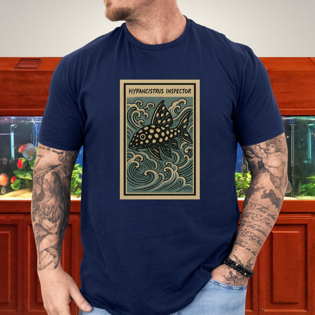 Snowball Pleco Tee – Ukiyo-e Woodblock Aquarium Art-T-Shirt-Fish & Friends Tees