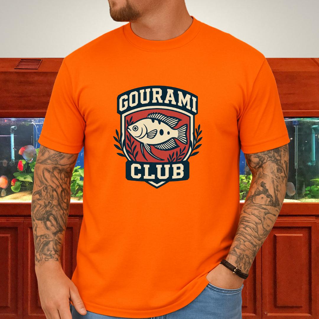 Gourami Club Tee – Retro Crest Three-Spot Gourami Design