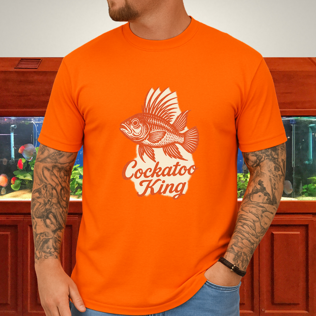 Cockatoo King Tee – Retro Apistogramma Letterpress Design