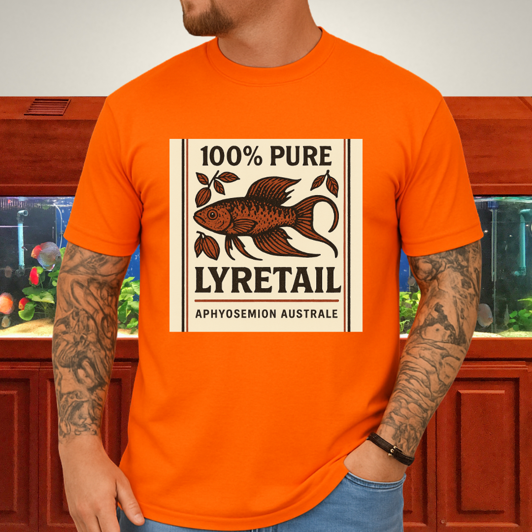 100% Pure Lyretail Tee – Chocolate Australe Killifish Retro Design