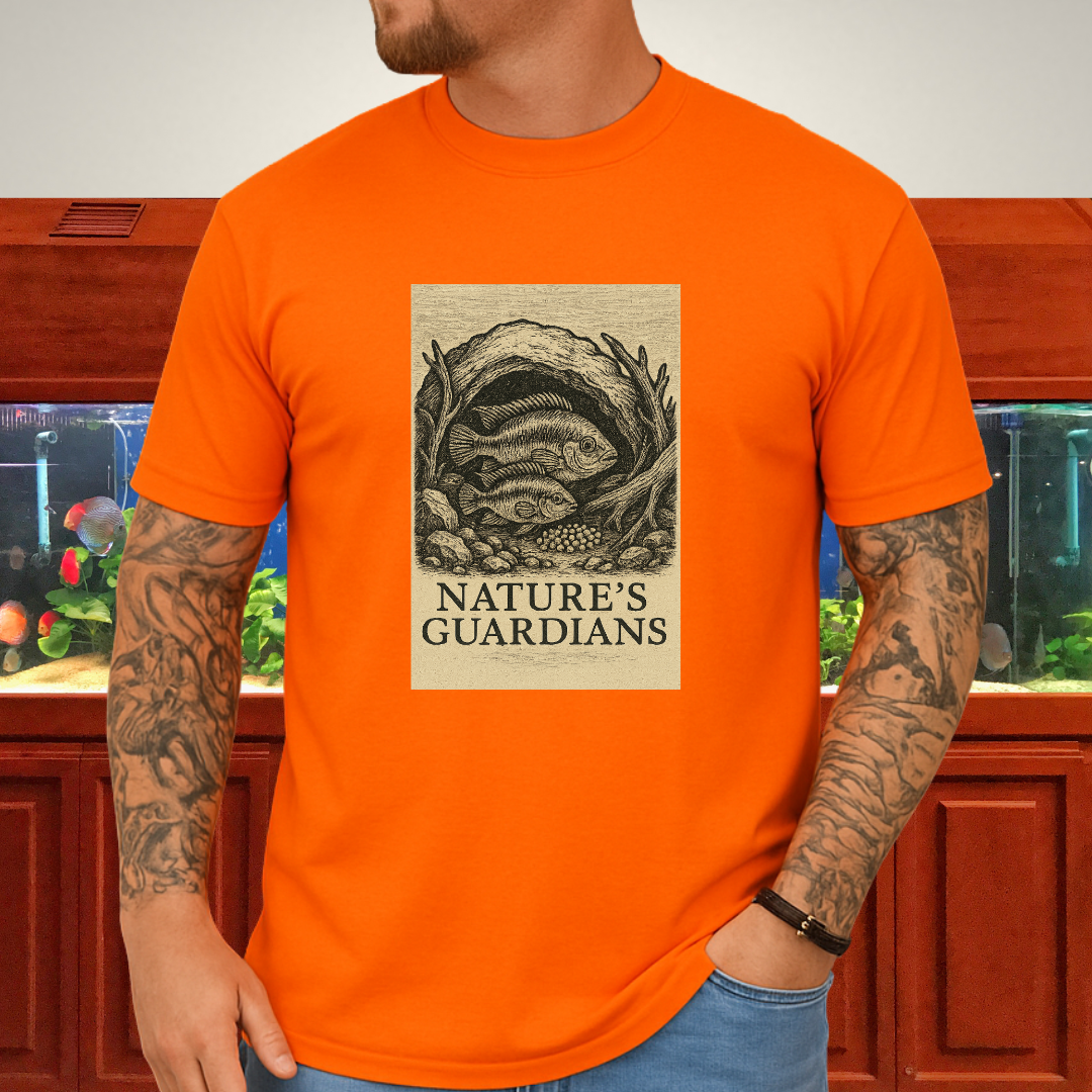 Nature’s Guardians Tee – Kribensis Pair Woodcut Illustration