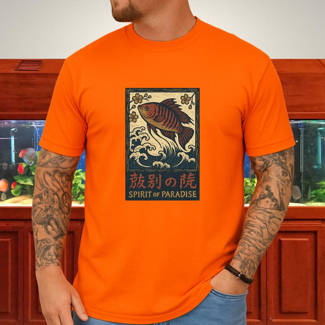 Spirit of Paradise Tee – Ukiyo-e Paradise Fish Wave Design