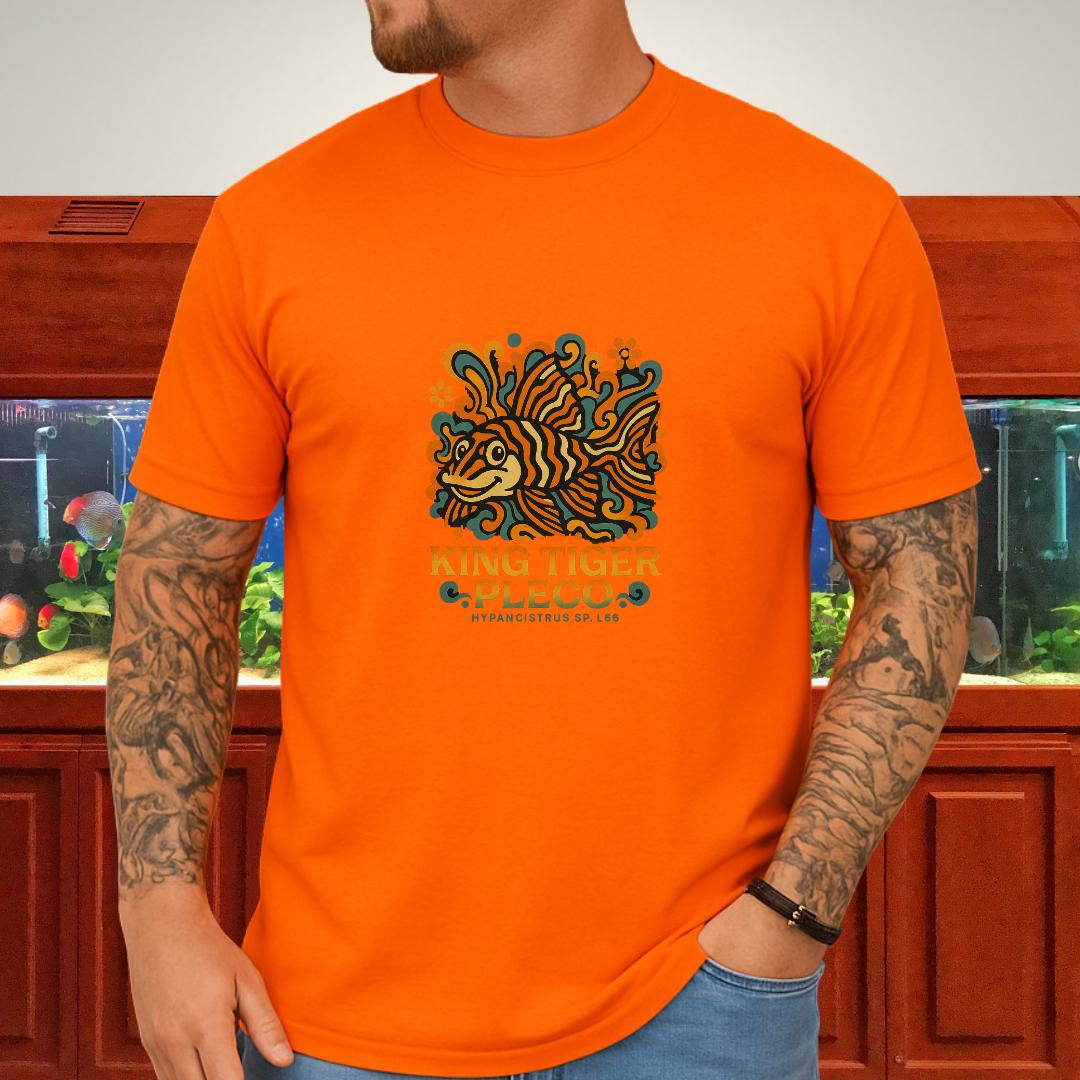 King Tiger Pleco Tee – Y2K Retro Wave Aquarium Design-T-Shirt-Fish & Friends Tees