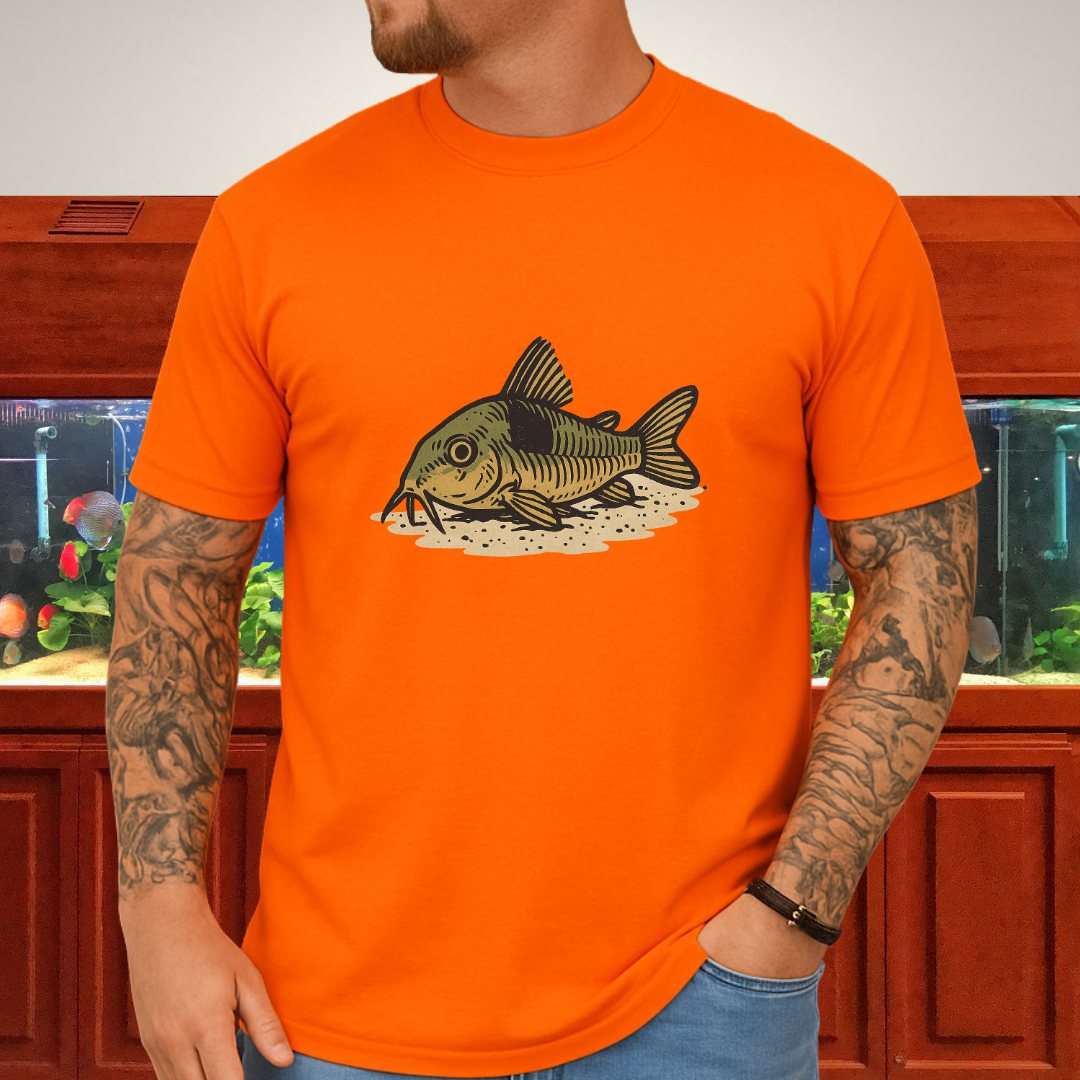 Bronze Corydoras Tee – Realistic Sand Rest Design