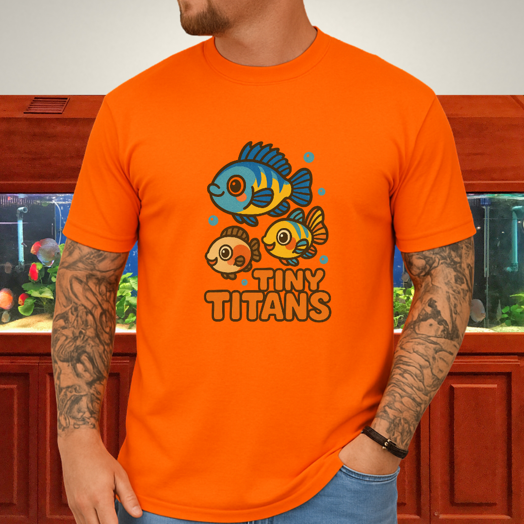 Tiny Titans Tee – Kawaii Dwarf Cichlid Cartoon Design