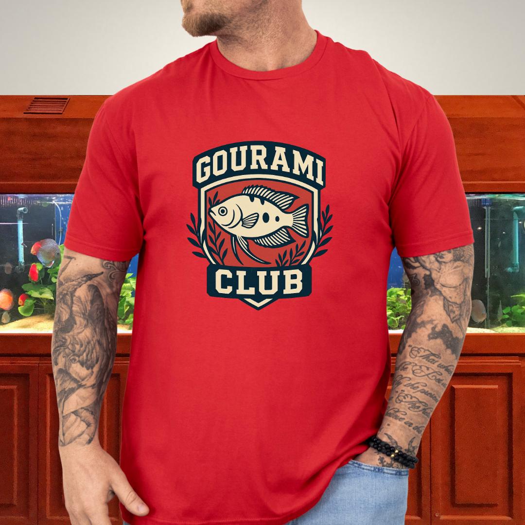 Gourami Club Tee – Retro Crest Three-Spot Gourami Design