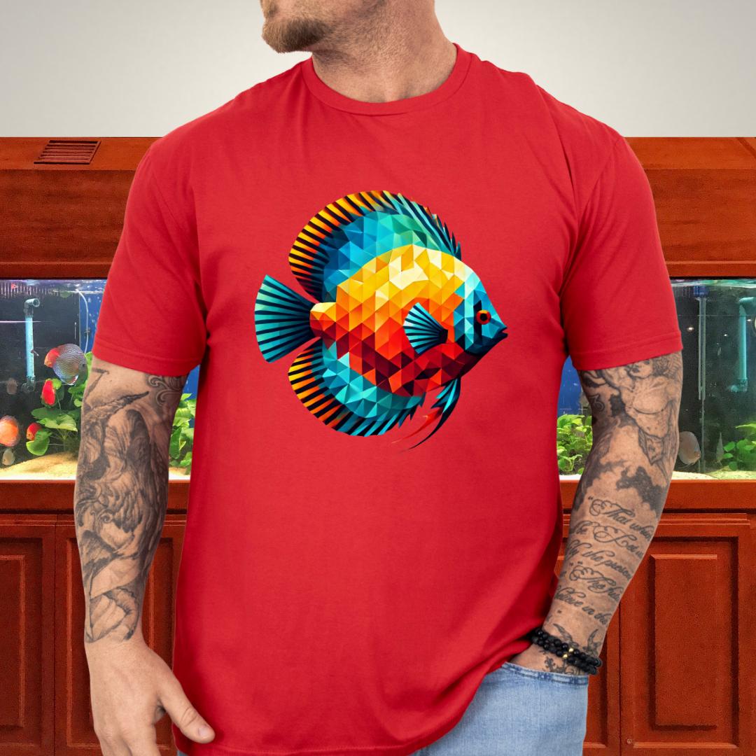 Geometric Discus Fish T-Shirt – Polygonal Aquarium Art-T-Shirt-Fish & Friends Tees