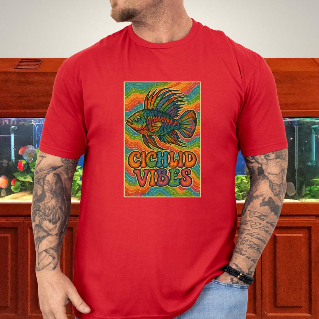 Cichlid Vibes Tee – Groovy Rainbow Apistogramma Design-T-Shirt-Fish & Friends Tees