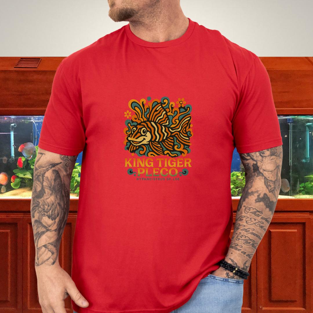 King Tiger Pleco Tee – Y2K Retro Wave Aquarium Design-T-Shirt-Fish & Friends Tees