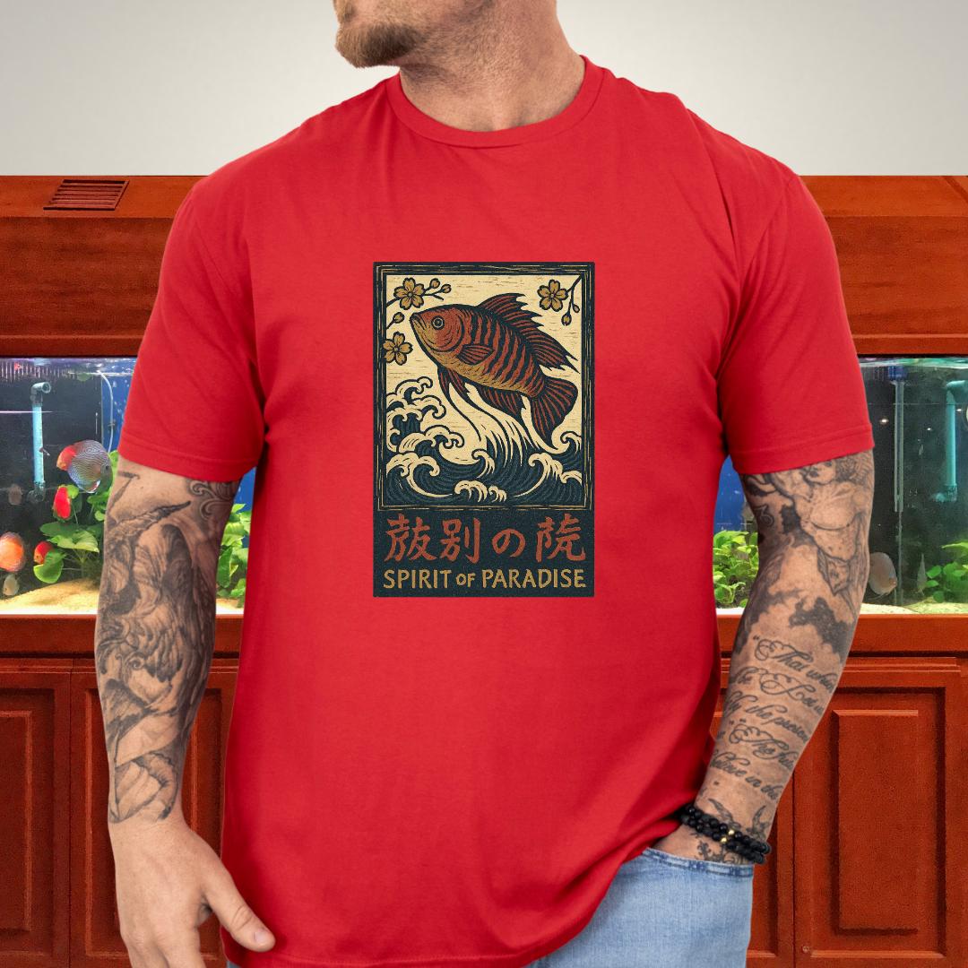 Spirit of Paradise Tee – Ukiyo-e Paradise Fish Wave Design