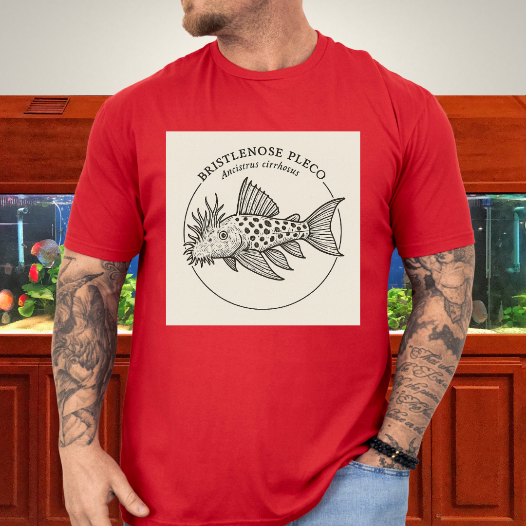 Bristlenose Pleco Tee – Monochrome Etching Style Design