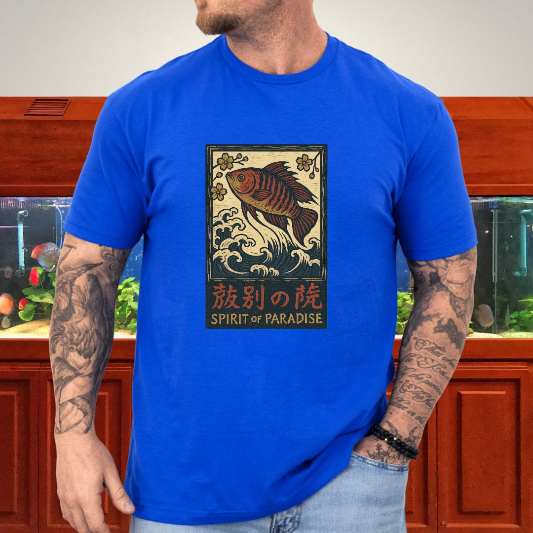 Spirit of Paradise Tee – Ukiyo-e Paradise Fish Wave Design
