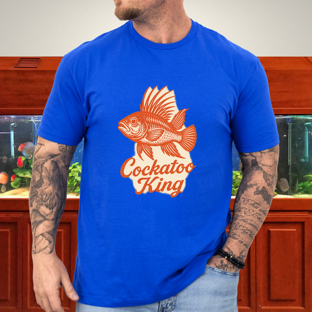 Cockatoo King Tee – Retro Apistogramma Letterpress Design