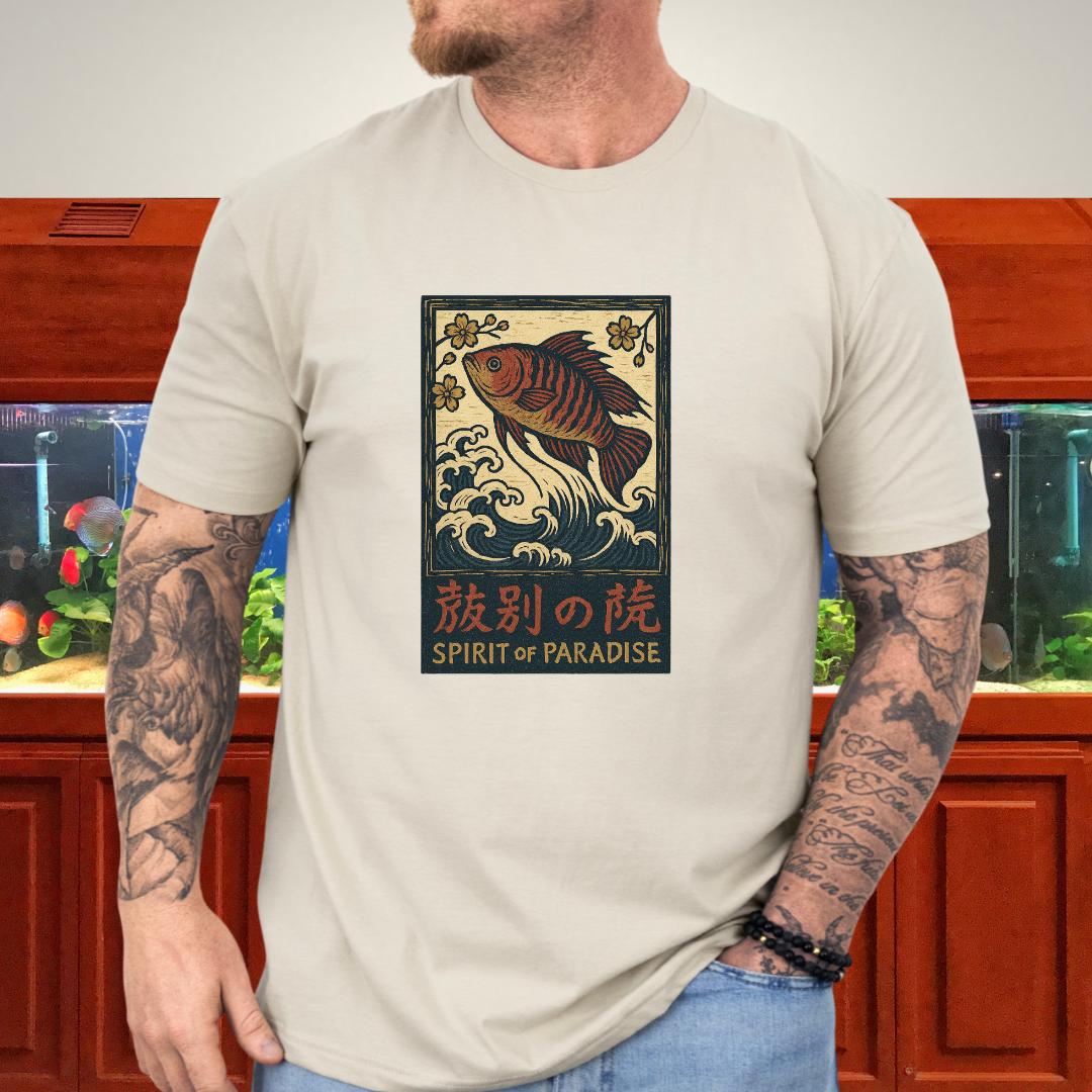 Spirit of Paradise Tee – Ukiyo-e Paradise Fish Wave Design