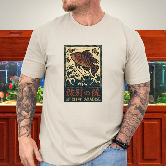 Spirit of Paradise Tee – Ukiyo-e Paradise Fish Wave Design