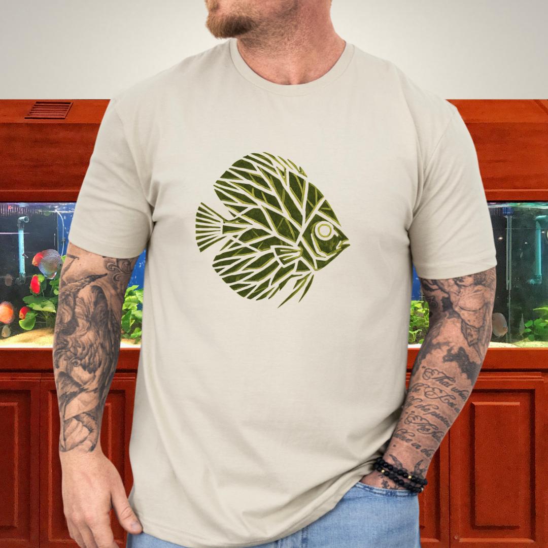 Leaf Vein Discus Tee – Modern Geometric Fish Design-T-Shirt-Fish & Friends Tees