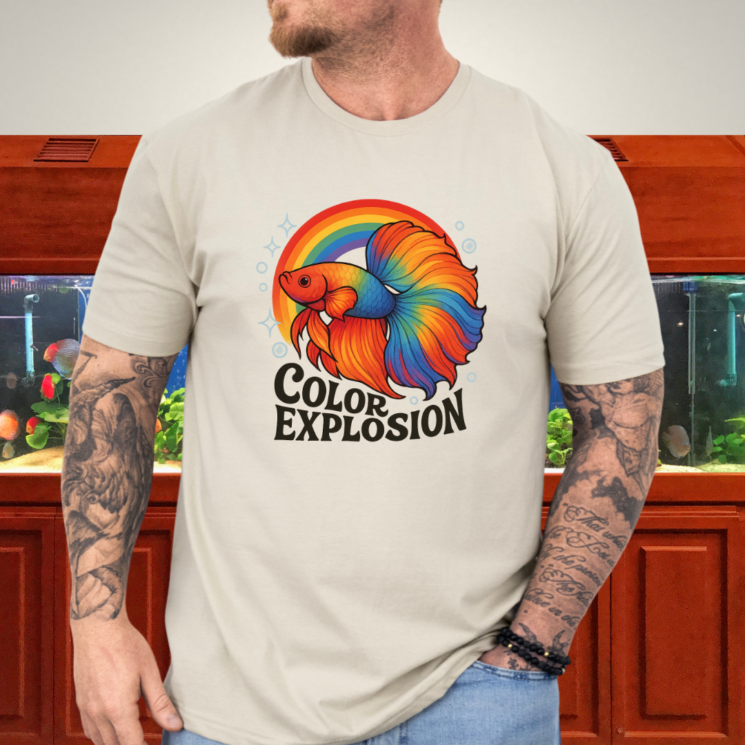 Color Explosion Rainbow Betta Fish T-Shirt
