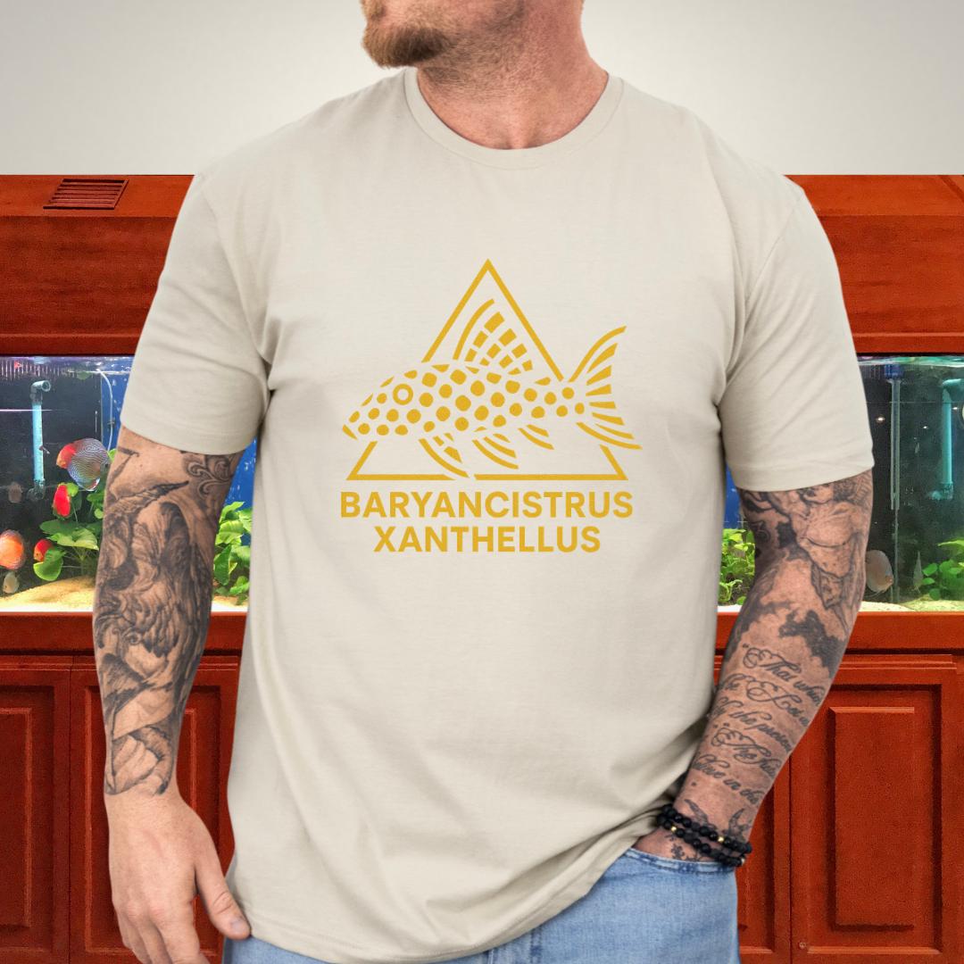 Gold Nugget Pleco Tee – Geometric Logo Catfish Design-T-Shirt-Fish & Friends Tees
