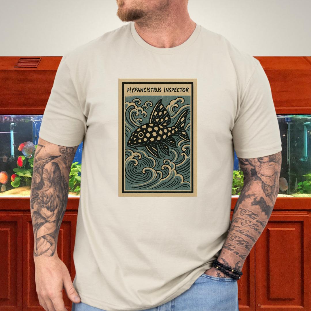 Snowball Pleco Tee – Ukiyo-e Woodblock Aquarium Art-T-Shirt-Fish & Friends Tees