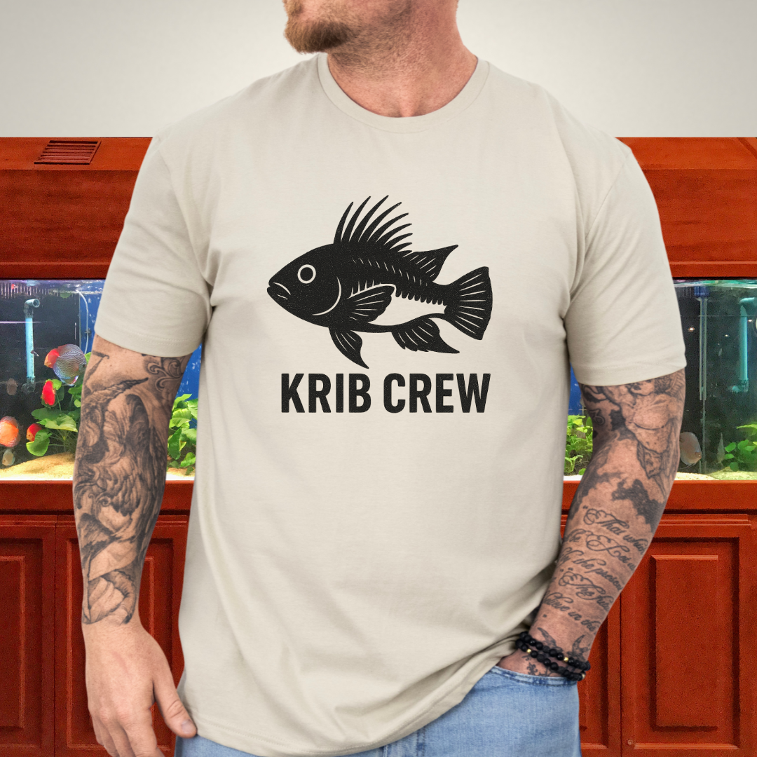 Krib Crew Tee – Minimal Monochrome Kribensis Logo Design