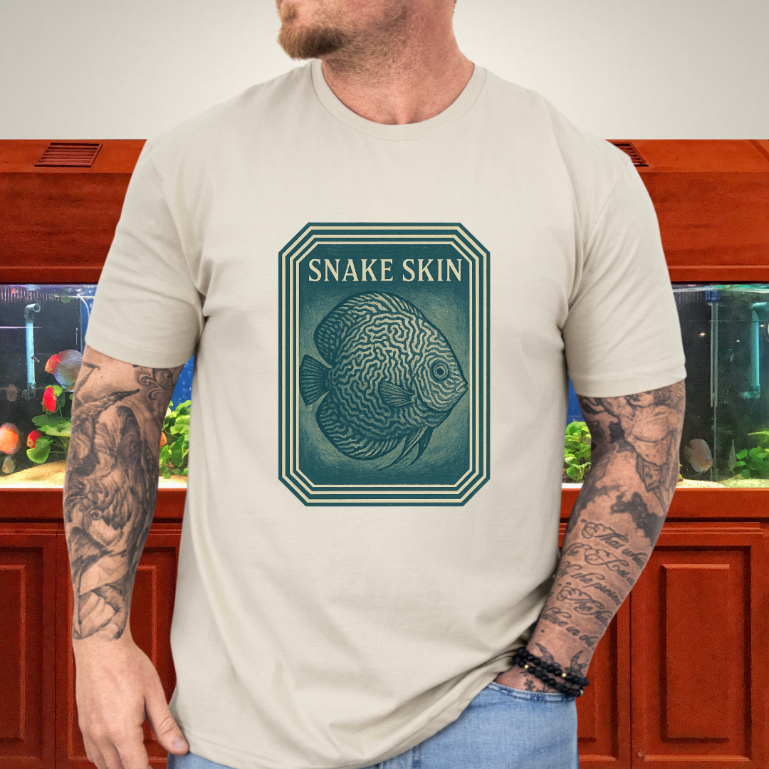 Retro Geometric Snake Skin Discus Tee