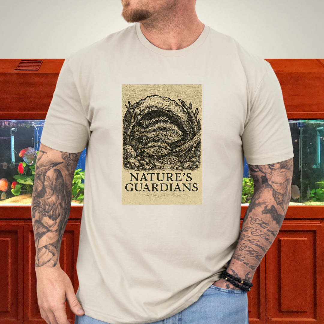 Nature’s Guardians Tee – Kribensis Pair Woodcut Illustration