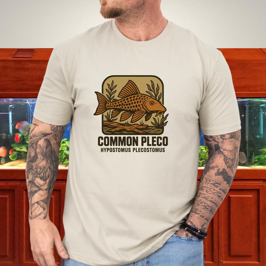 Common Pleco Shirt – Nostalgic Retro Aquarium Style-T-Shirt-Fish & Friends Tees