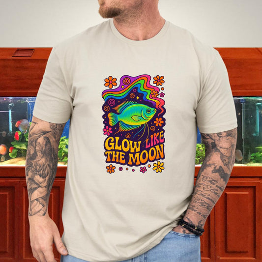 Glow Like the Moon Tee – Psychedelic Moonlight Gourami Design