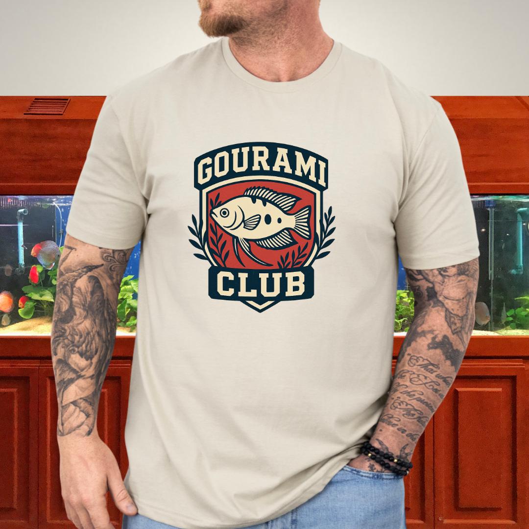 Gourami Club Tee – Retro Crest Three-Spot Gourami Design