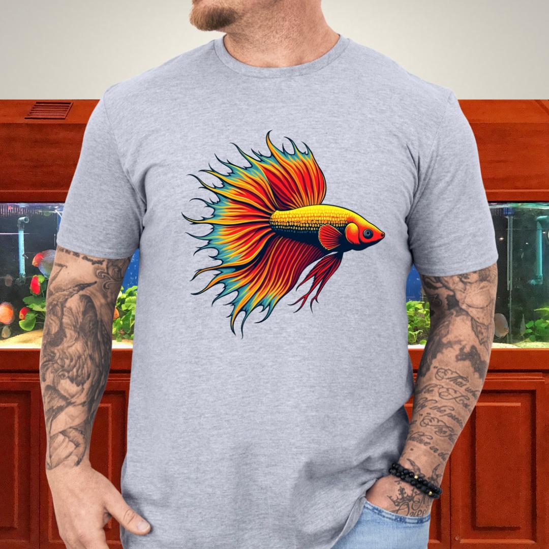 Bubbly Betta T-Shirt – Fiery Siamese Fighting Fish Design for Tropical Aquarium Lovers-T-Shirt-Fish & Friends Tees