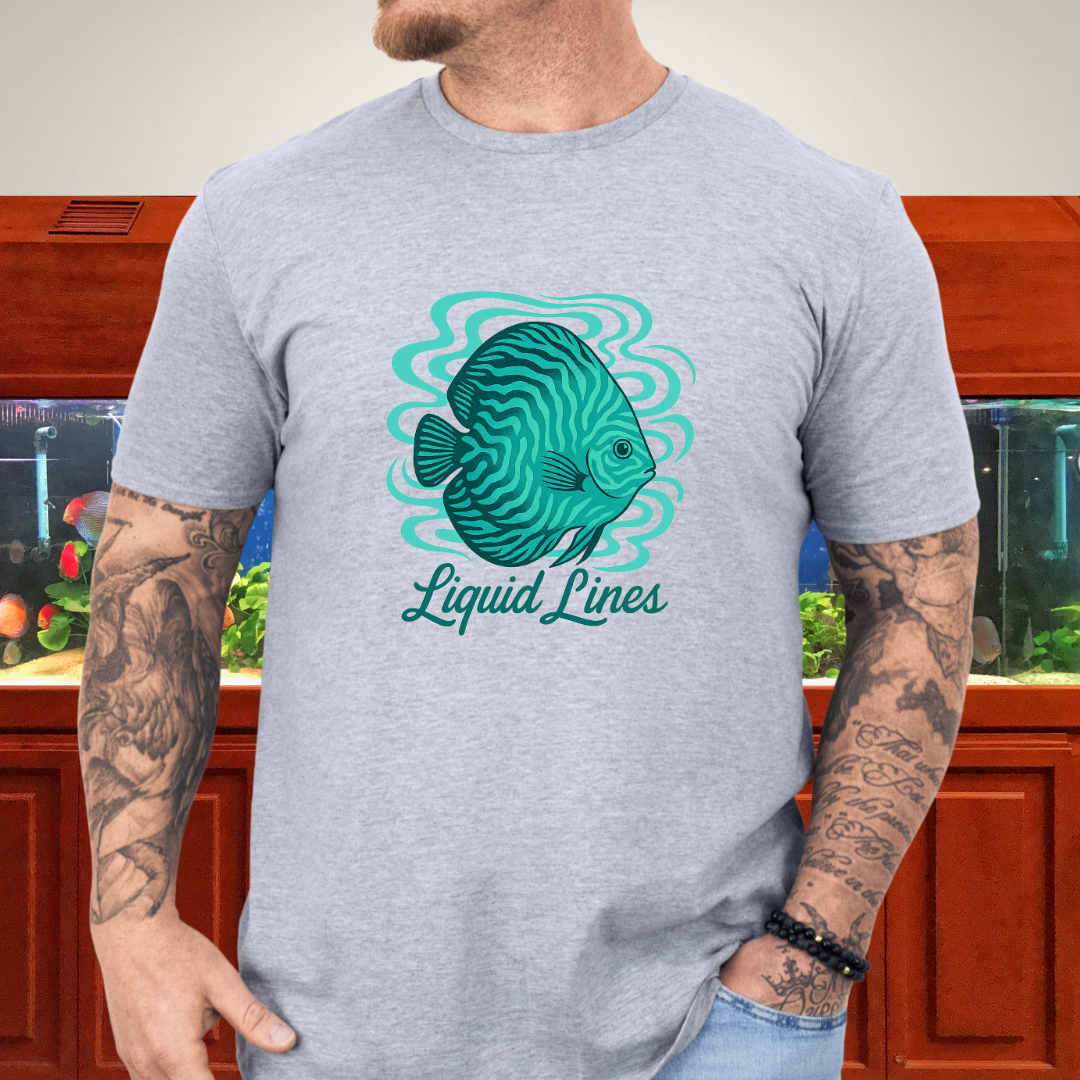 Liquid Lines Psychedelic Turquoise Discus Tee