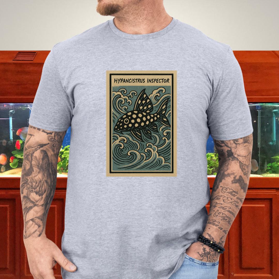 Snowball Pleco Tee – Ukiyo-e Woodblock Aquarium Art-T-Shirt-Fish & Friends Tees