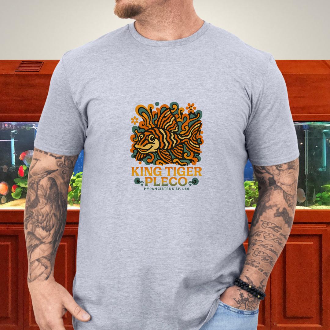 King Tiger Pleco Tee – Y2K Retro Wave Aquarium Design-T-Shirt-Fish & Friends Tees