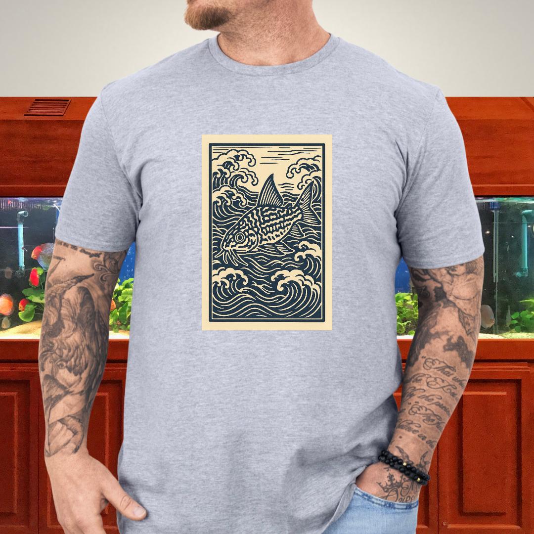 Ukiyo-e Trilineatus Tee – Japanese Wave Corydoras Design-T-Shirt-Fish & Friends Tees