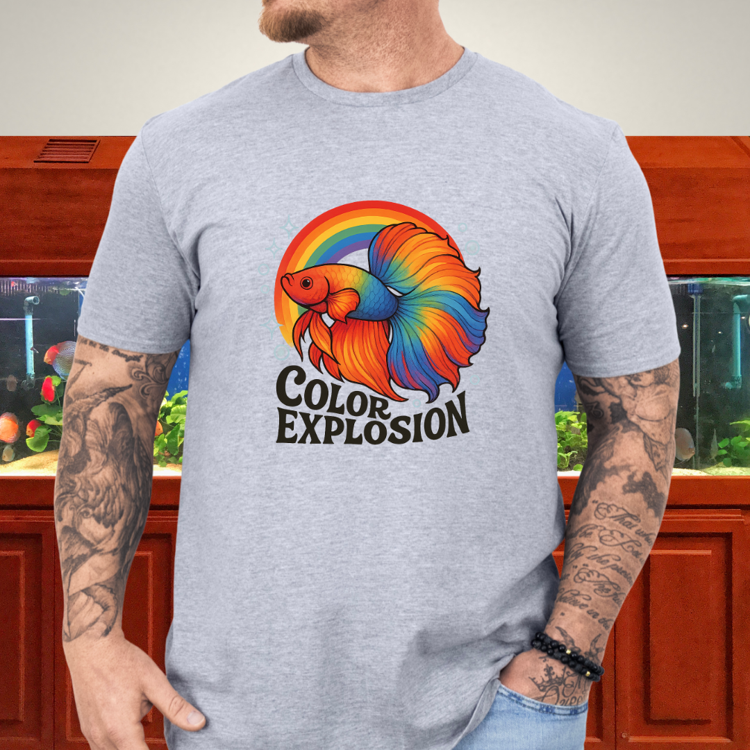Color Explosion Rainbow Betta Fish T-Shirt