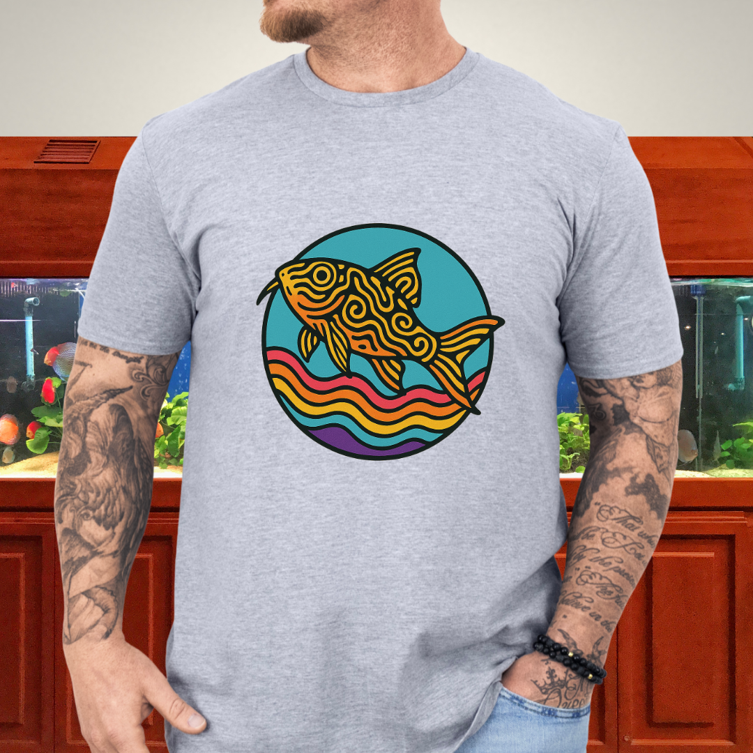 Psychedelic Cory Tee – Rainbow Swirl Trilineatus Design