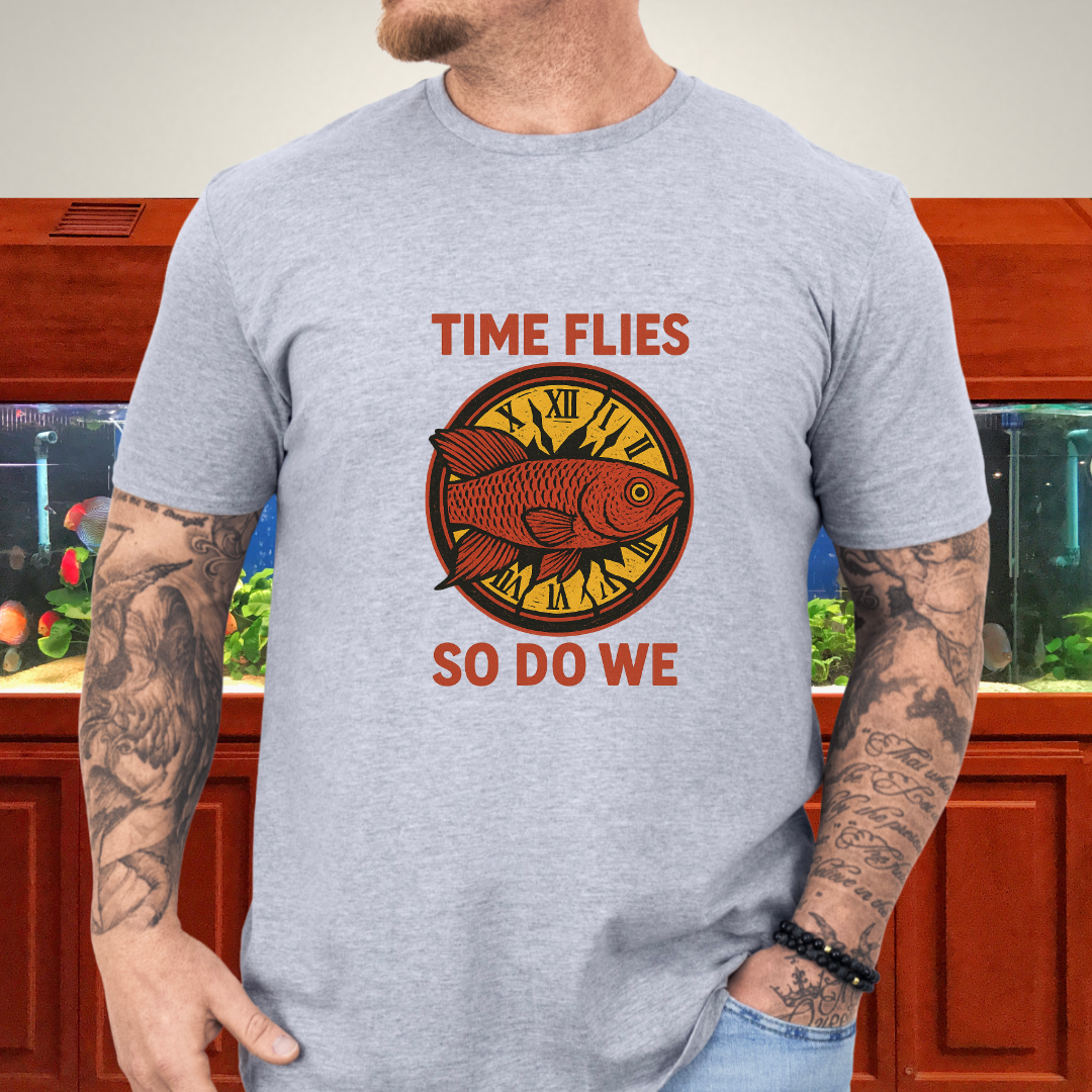Time Flies, So Do We Tee – Guentheri Killifish Surreal Design