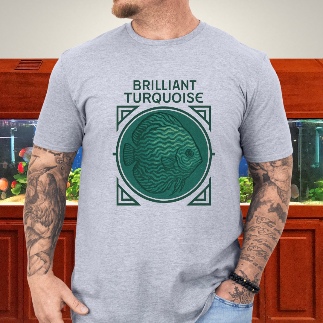 Brilliant Turquoise Discus Retro Prestige Tee