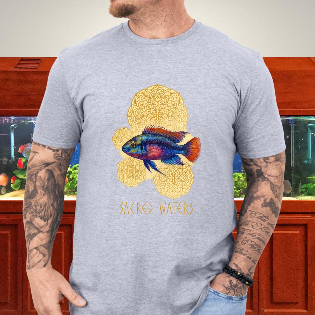Sacred Waters Tee – Kribensis with Mandala Geometry Design-T-Shirt-Fish & Friends Tees