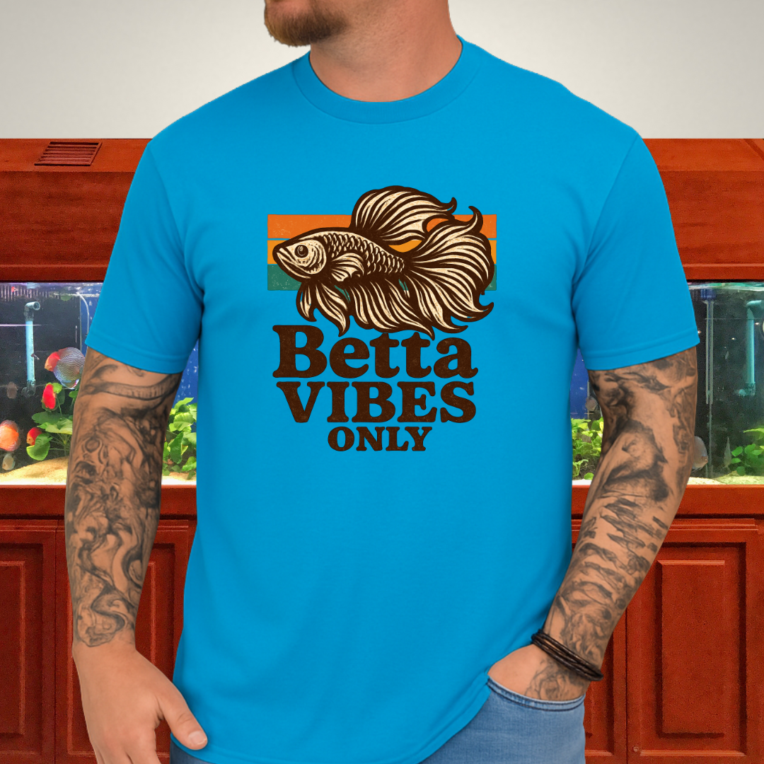 Retro 70s Betta Fish T-Shirt – Groovy Psychedelic Design