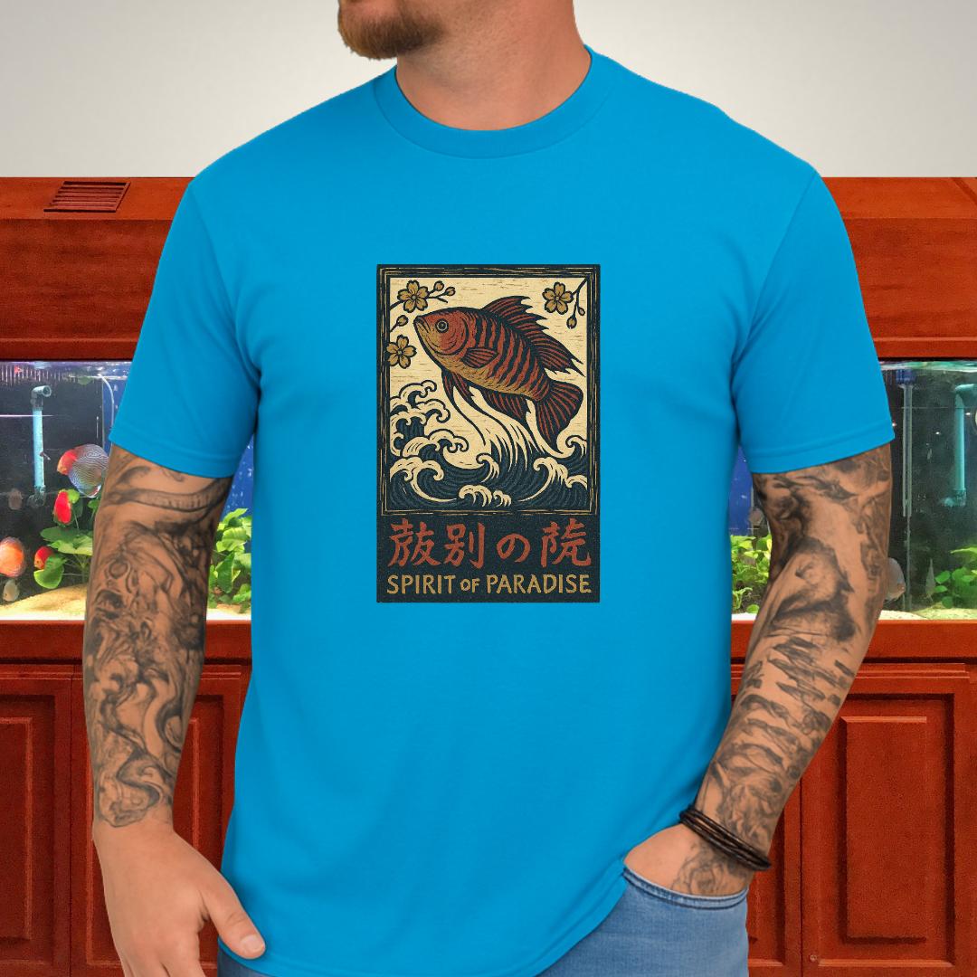 Spirit of Paradise Tee – Ukiyo-e Paradise Fish Wave Design
