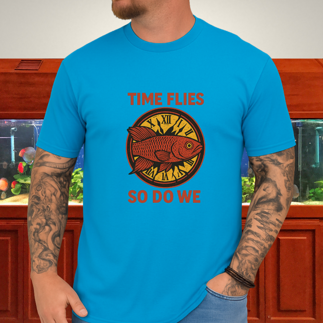 Time Flies, So Do We Tee – Guentheri Killifish Surreal Design