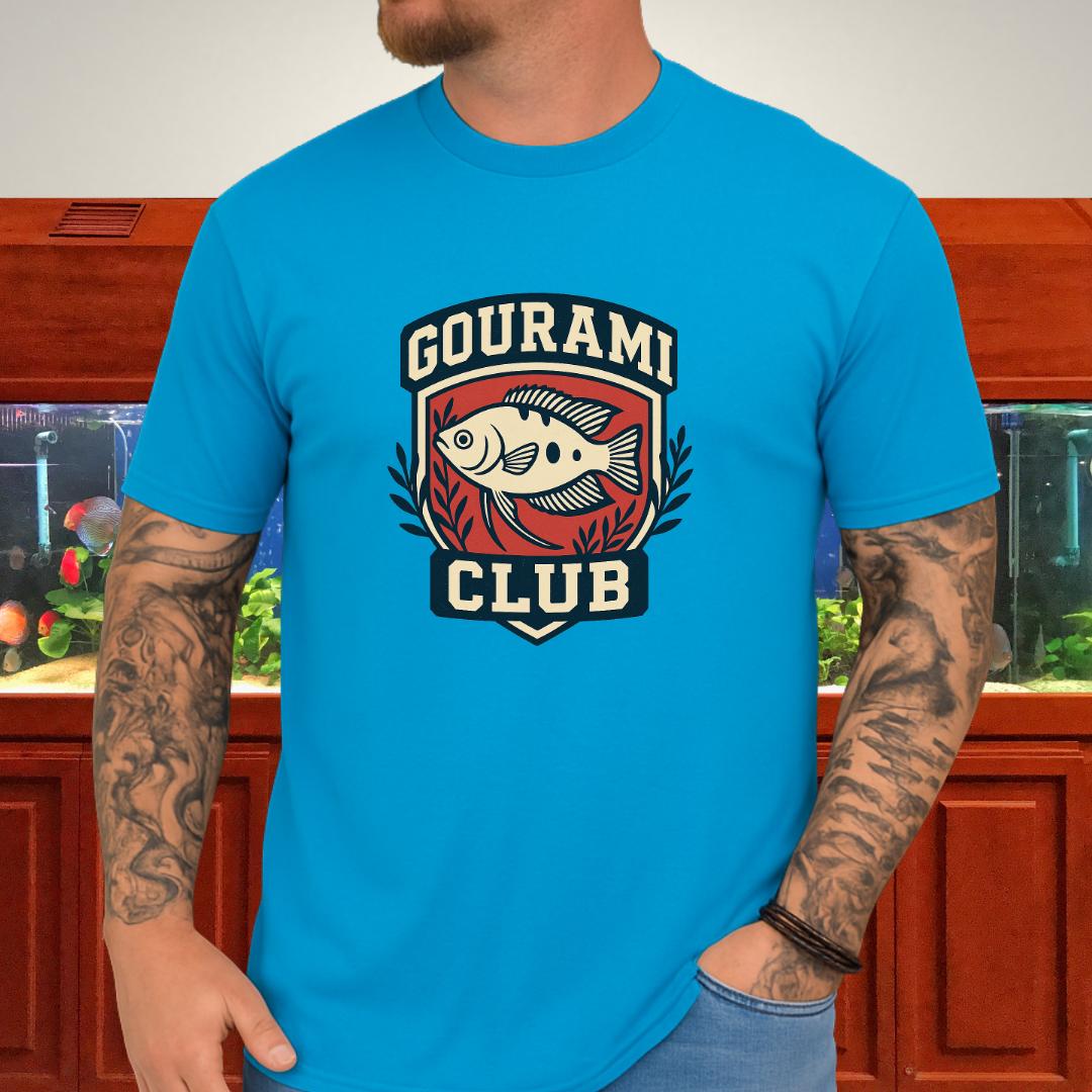 Gourami Club Tee – Retro Crest Three-Spot Gourami Design