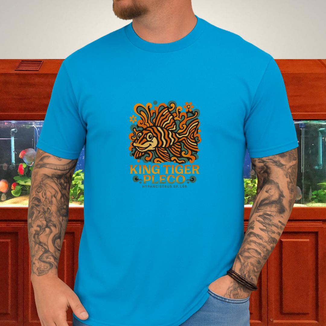 King Tiger Pleco Tee – Y2K Retro Wave Aquarium Design-T-Shirt-Fish & Friends Tees